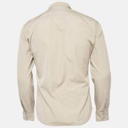 Dsquared2 Beige Logo Printed Poplin Shirt S