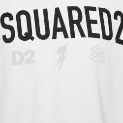 Dsquared2 White Logo Print Cotton Hooded Sweatshirt M