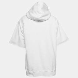 Dsquared2 White Logo Print Cotton Hooded Sweatshirt M