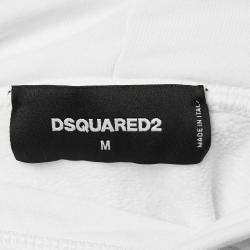 Dsquared2 White Logo Print Cotton Hooded Sweatshirt M