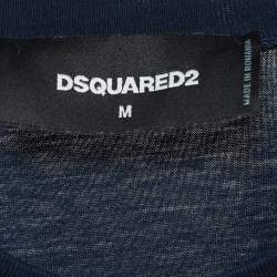 Dsquared2 Navy Blue Logo Printed Cotton T-Shirt M
