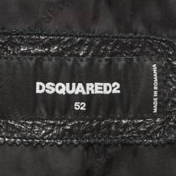 Dsquared2 Black Studded Leather Lace-Up Vest XL