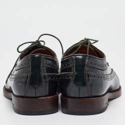 Dsquared2 Dark Green Brogue Patent Leather Lace Up Derby Size 44