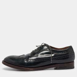 Dsquared2 Dark Green Brogue Patent Leather Lace Up Derby Size 44