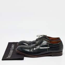 Dsquared2 Dark Green Brogue Patent Leather Lace Up Derby Size 44