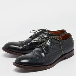 Dsquared2 Dark Green Brogue Patent Leather Lace Up Derby Size 44