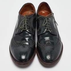 Dsquared2 Dark Green Brogue Patent Leather Lace Up Derby Size 44