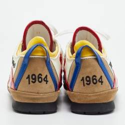 Dsquared2 White/Tricolor Leather and Patent Low Top Sneakers Size 43