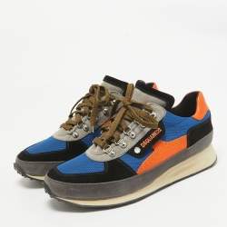 Dsquared2 Multicolor Suede & Mesh Dean Goes Hiking Lace Up Sneakers Size 43