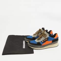 Dsquared2 Multicolor Suede & Mesh Dean Goes Hiking Lace Up Sneakers Size 43