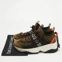 Dsquared2 Multicolor Neoprene and Suede Run Ds2 Sneakers Size 39