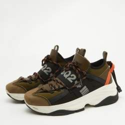 Dsquared2 Multicolor Neoprene and Suede Run Ds2 Sneakers Size 39