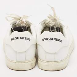 Dsquared2 White Leather Low Top Sneakers Size 45