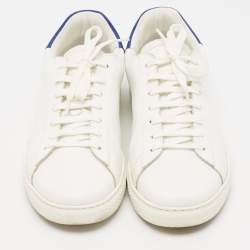 Dsquared2 White/Blue Leather Low Top Sneakers Size 43