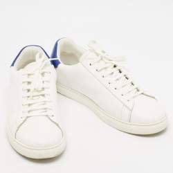 Dsquared2 White/Blue Leather Low Top Sneakers Size 43