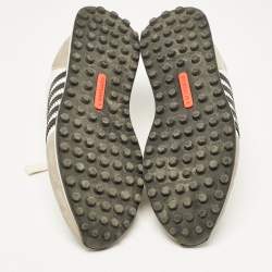 Dsquared2 Grey/Black Leather and Suede Lace Up Sneakers Size 46