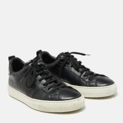 Dsquared2 Black Leather Low Top Sneakers Size 43