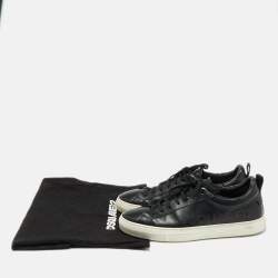 Dsquared2 Black Leather Low Top Sneakers Size 43