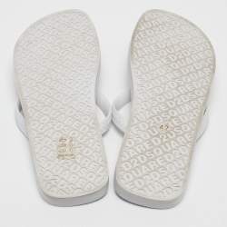 Dsquared2 White Rubber Logo Flip Flops Size 42