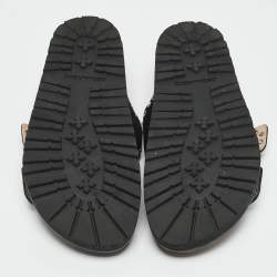 Dsquared2 Black Suede Gothic Grunge Flat Sandals Size 42