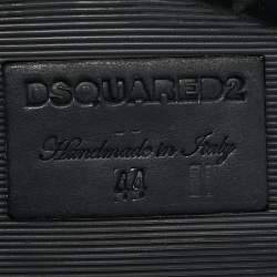 Pre Owned Dsquared2 Black Fabric and Leather Ankle Length Boots Size 44