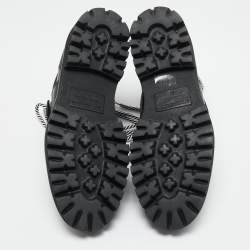 Pre Owned Dsquared2 Black Fabric and Leather Ankle Length Boots Size 44