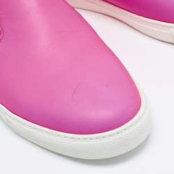 Dsquared2 Neon Pink Leather Slip On Sneakers Size 43