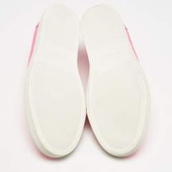 Dsquared2 Neon Pink Leather Slip On Sneakers Size 43