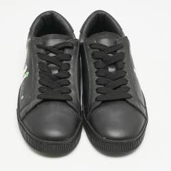 Dsquared2 Black Leather Cassetta Low Top Sneakers Size 41
