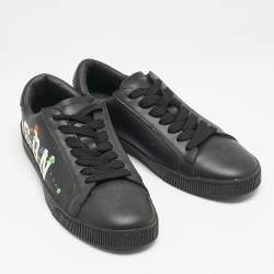 Dsquared2 Black Leather Cassetta Low Top Sneakers Size 41