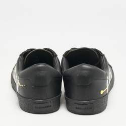 Dsquared2 Black Leather Cassetta Low Top Sneakers Size 41