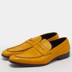 Pre Owned Dsquared2 Size 44 Yellow Leather Penny Loafers