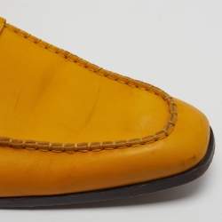 Pre Owned Dsquared2 Size 44 Yellow Leather Penny Loafers