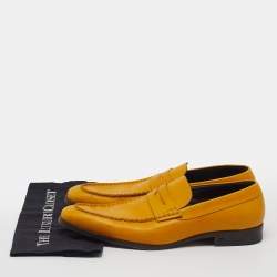 Pre Owned Dsquared2 Size 44 Yellow Leather Penny Loafers