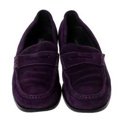 Dsquared2 Purple Suede Penny Loafers Size 40.5