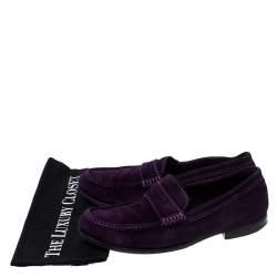 Dsquared2 Purple Suede Penny Loafers Size 40.5