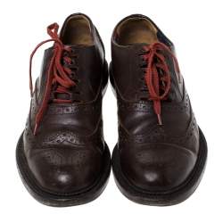 Pre Owned Dsquared2 Brown Brogue Leather Lace Up Oxfords Size 40