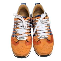 Dsquared2 Multicolor Nubuck And Mesh Striped Low Top Sneakers Size 43