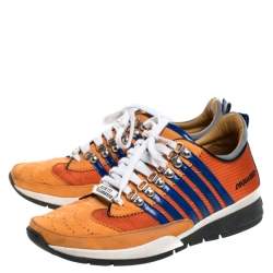 Dsquared2 Multicolor Nubuck And Mesh Striped Low Top Sneakers Size 43