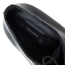 Dsquared2 Black Leather Woven Detail Rockabilly Lace Up Platform Derby Size 43.5