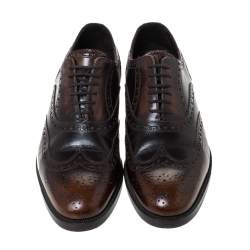 Dsquared2 Brown Brogue Leather Lace Up Oxfords Size 40