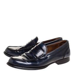 DSquared2 Blue Leather Penny Slip On Loafers Size 41.5