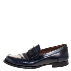 DSquared2 Blue Leather Penny Slip On Loafers Size 41.5