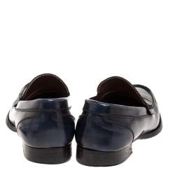 DSquared2 Blue Leather Penny Slip On Loafers Size 41.5