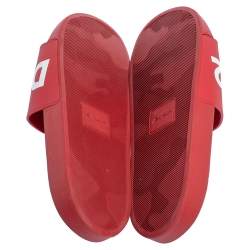 Dsquared2 Red Rubber Dune Logo Pool Slide Sandals Size 43
