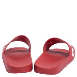 Dsquared2 Red Rubber Dune Logo Pool Slide Sandals Size 43