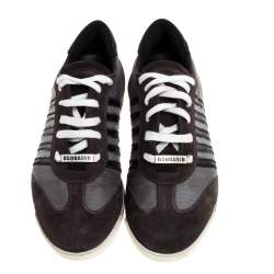 Dsquared2 Black/Grey Suede and Nylon Donna Low Top Sneakers Size 45