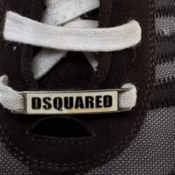 Dsquared2 Black/Grey Suede and Nylon Donna Low Top Sneakers Size 45