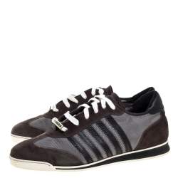 Dsquared2 Black/Grey Suede and Nylon Donna Low Top Sneakers Size 45