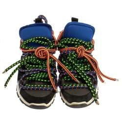 Dsquared2 Black Fabric And Suede Leather Bungy Jump Lace Up Sneakers Size 42